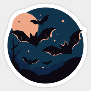 Moonlit Bats Sticker